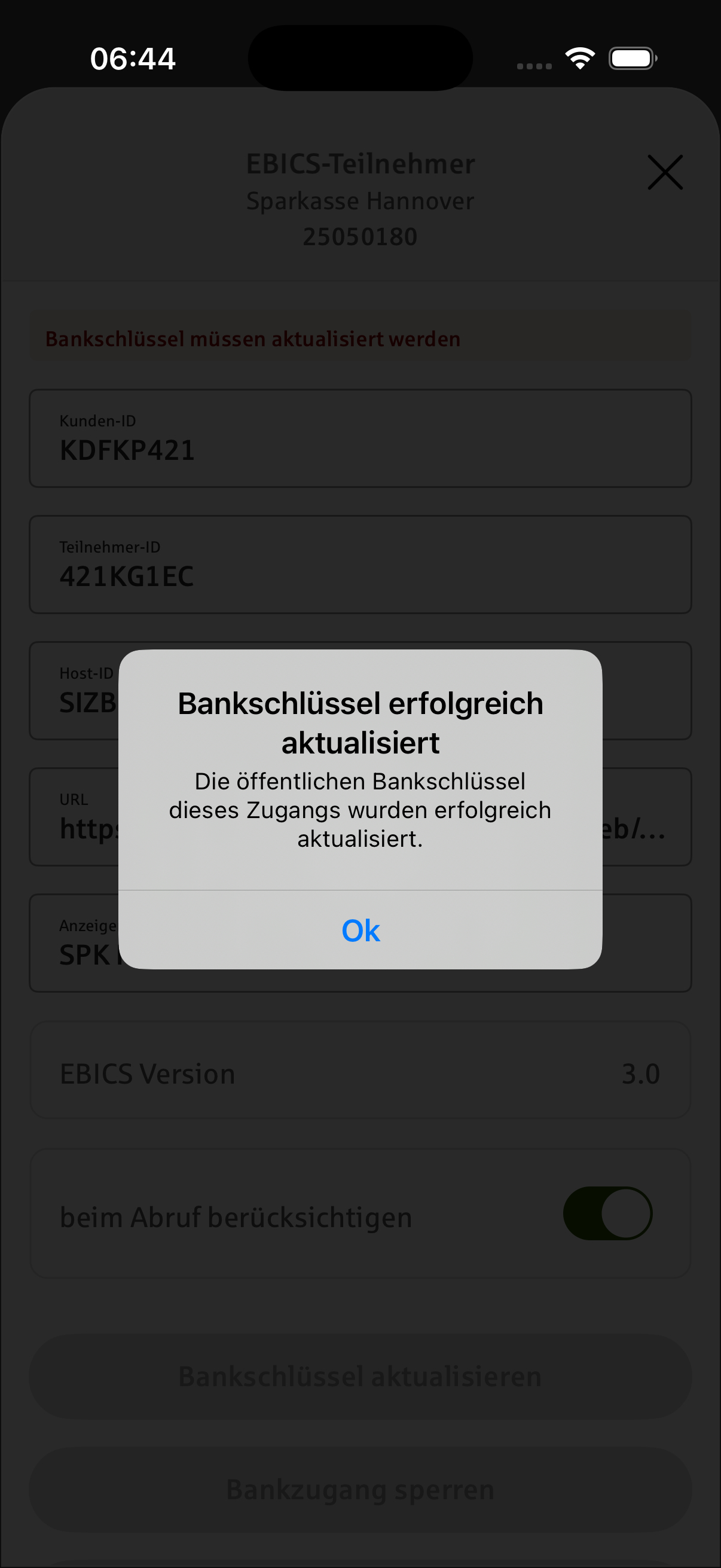 Aktualisierung erfolgreich